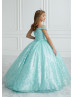 Cap Sleeves Sequin Glitter Flower Girl Dress